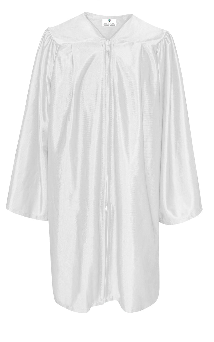 Shiny Kindergarten Graduation Gown/ Children Choir Gown White GradPlaza