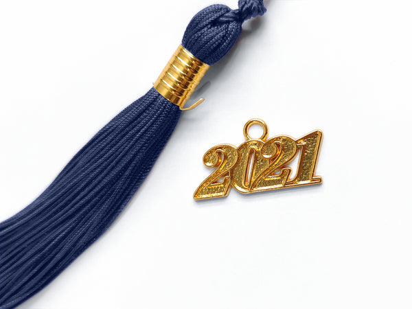 Shiny Kindergarten Graduation Gown Cap & Tassel Charm Navy