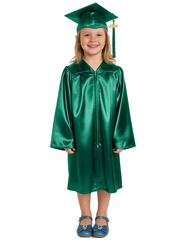 Shiny Kindergarten Graduation Gown Cap & Tassel Charm Forest Green –  GradPlaza