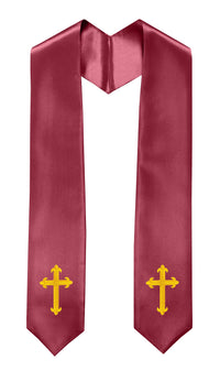 GradPlaza Choir Stole with Embroidery Crosses Adults' Traditional Church Choir Stoles 60"