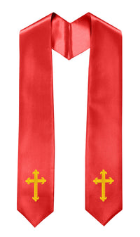 GradPlaza Choir Stole with Embroidery Crosses Adults' Traditional Church Choir Stoles 60"