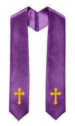GradPlaza Choir Stole with Embroidery Crosses Adults' Traditional Church Choir Stoles 60"