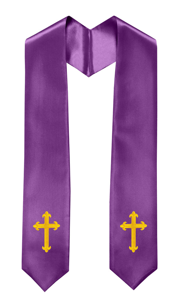 GradPlaza Choir Stole with Embroidery Crosses Adults' Traditional Church Choir Stoles 60"