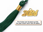 Matte Graduation Cap and Gown with Tassel Charm Unisex Forest Green