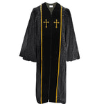 GradPlaza Adult Deluxe Priest Robe For Church Clergy Church Gown Cross With Embroidery