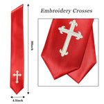 GradPlaza Choir Stole with Embroidery Crosses Adults' Traditional Church Choir Stoles 60"