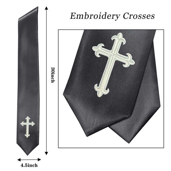 GradPlaza Choir Stole with Embroidery Crosses Adults' Traditional Church Choir Stoles 60"