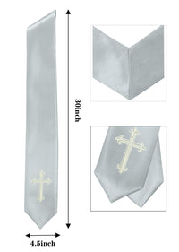 GradPlaza Choir Stole with Embroidery Crosses Adults' Traditional Church Choir Stoles 60"
