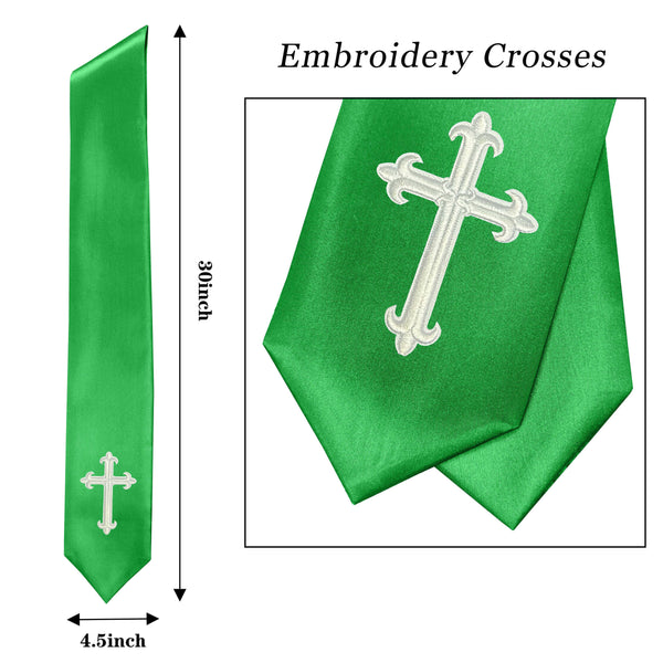 GradPlaza Choir Stole with Embroidery Crosses Adults' Traditional Church Choir Stoles 60"