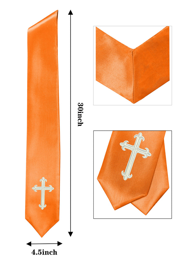 GradPlaza Choir Stole with Embroidery Crosses Adults' Traditional Church Choir Stoles 60"