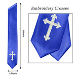GradPlaza Choir Stole with Embroidery Crosses Adults' Traditional Church Choir Stoles 60"