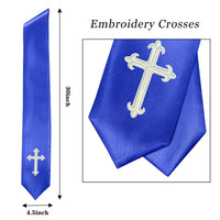 GradPlaza Choir Stole with Embroidery Crosses Adults' Traditional Church Choir Stoles 60"