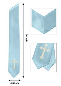GradPlaza Choir Stole with Embroidery Crosses Adults' Traditional Church Choir Stoles 60"