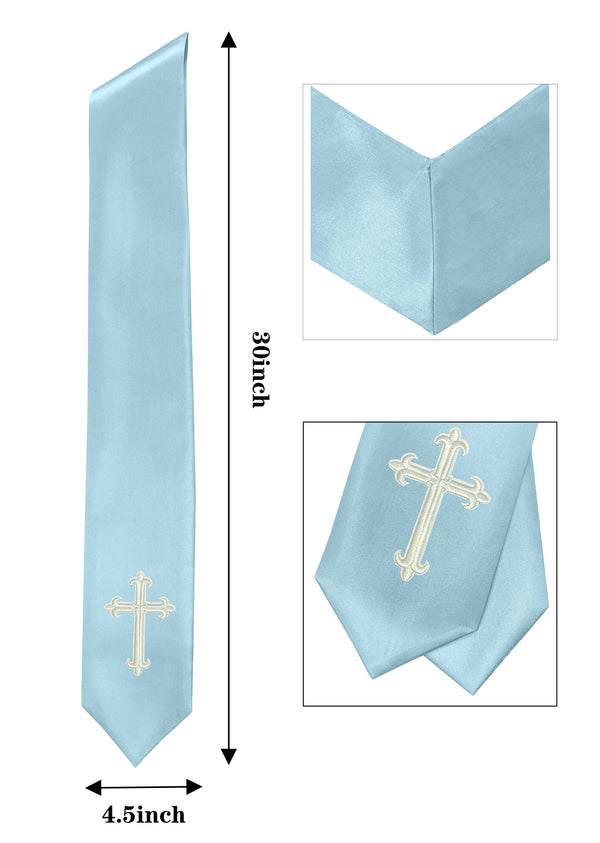 GradPlaza Choir Stole with Embroidery Crosses Adults' Traditional Church Choir Stoles 60"
