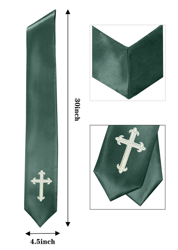 GradPlaza Choir Stole with Embroidery Crosses Adults' Traditional Church Choir Stoles 60"