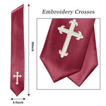 GradPlaza Choir Stole with Embroidery Crosses Adults' Traditional Church Choir Stoles 60"