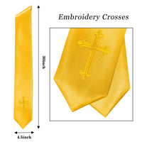 GradPlaza Choir Stole with Embroidery Crosses Adults' Traditional Church Choir Stoles 60"