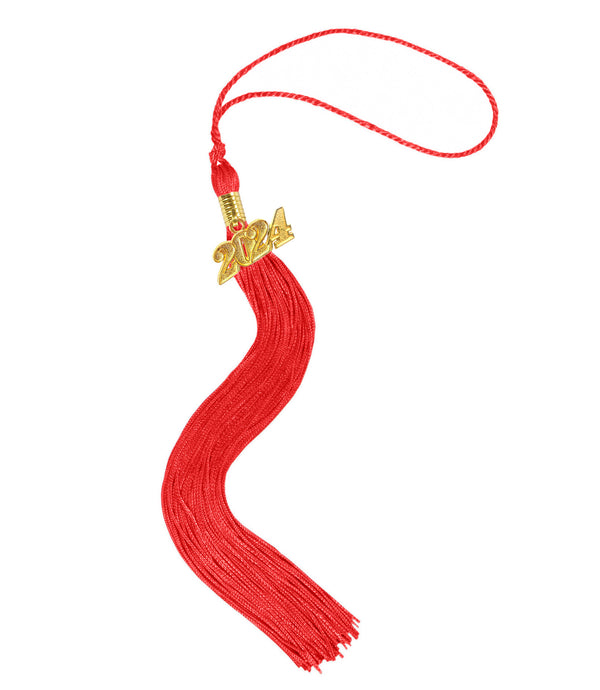 Shiny Graduation Cap and Gown with Tassel Charm Red