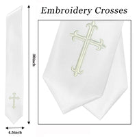 GradPlaza Choir Stole with Embroidery Crosses Adults' Traditional Church Choir Stoles 60"
