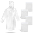 Gradplaza  Disposable Clear Rain Ponchos with Hood for Adults, Emergency Ponchos