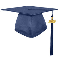 Shiny Graduation Cap and Gown with Tassel Charm Navy