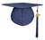 Matte Adult Graduation Cap with Graduation Tassel Charm Navy (One Size Fits All)