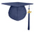 Matte Graduation Cap and Gown with Tassel Charm Unisex Navy