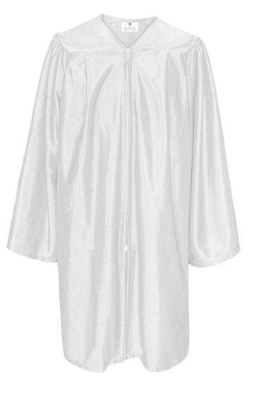 Shiny Kindergarten Graduation Gown/ Children Choir Gown White