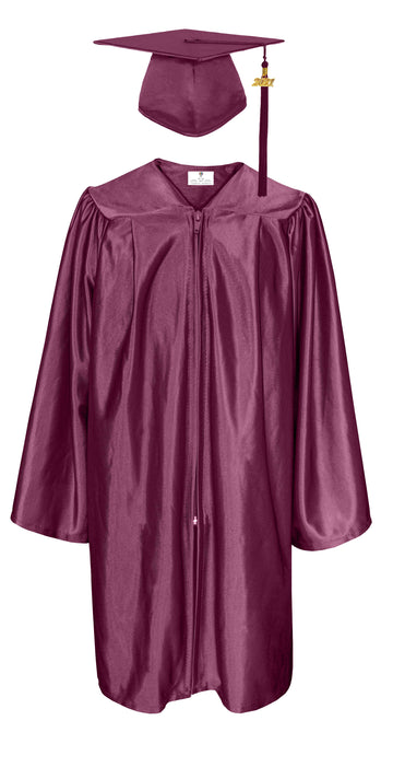 Shiny Kindergarten Graduation Gown Cap & Tassel Charm Maroon