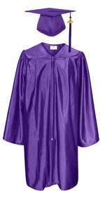 Shiny Kindergarten Graduation Gown Cap & Tassel Charm Purple