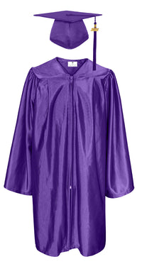 Shiny Kindergarten Graduation Gown Cap & Tassel Charm Purple