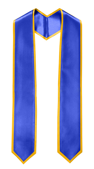 Graduation Stole 72 Inches Point with Trim Rich in Colors