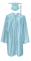 Shiny Kindergarten Graduation Gown Cap & Tassel Charm Sky Blue