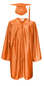 Shiny Kindergarten Graduation Gown Cap & Tassel Charm Orange
