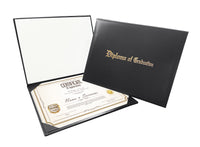 Tent Imprinted Graduation Diploma Cover Hold An 8.5x11 Certificate or Diploma 5+ Colors