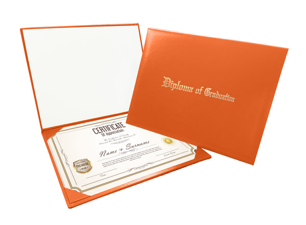 Tent Imprinted Graduation Diploma Cover Hold An 8.5x11 Certificate or Diploma 5+ Colors