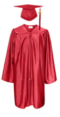 Shiny Kindergarten Graduation Gown Cap & Tassel Charm Red