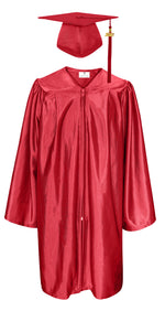 Shiny Kindergarten Graduation Gown Cap & Tassel Charm Red