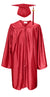 Shiny Kindergarten Graduation Gown Cap & Tassel Charm Red