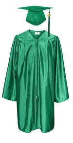 Shiny Kindergarten Graduation Gown Cap & Tassel Charm Emerald Green