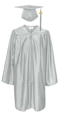 Shiny Kindergarten Graduation Gown Cap & Tassel Charm Silver