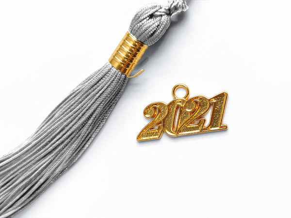 Shiny Kindergarten Graduation Cap Tassel Charm Silver (One Size Fits All)