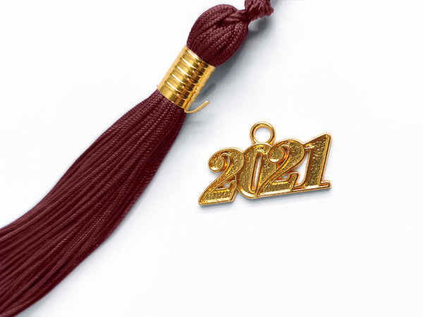 Shiny Kindergarten Graduation Gown Cap & Tassel Charm Maroon