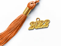 Matte Adult Graduation Cap with Graduation Tassel Charm Orange (One Size Fits All)