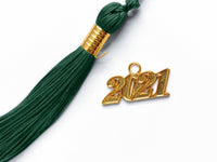 Shiny Kindergarten Graduation Gown Cap & Tassel Charm Forest Green