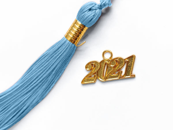 Shiny Kindergarten Graduation Gown Cap & Tassel Charm Sky Blue