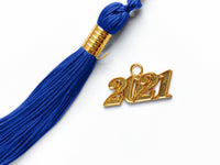 Shiny Kindergarten Graduation Gown Cap & Tassel Charm Royal Blue