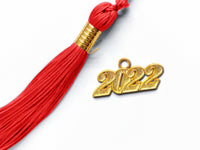 Matte Adult Graduation Cap with Graduation Tassel Charm Red (One Size Fits All)