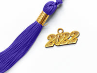 Matte Adult Graduation Cap with Graduation Tassel Charm Purple (One Size Fits All)