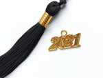 Shiny Kindergarten Graduation Gown Cap & Tassel Charm Black